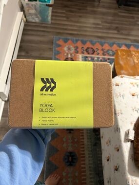 all in motion Cork Yoga Block with Lime Label